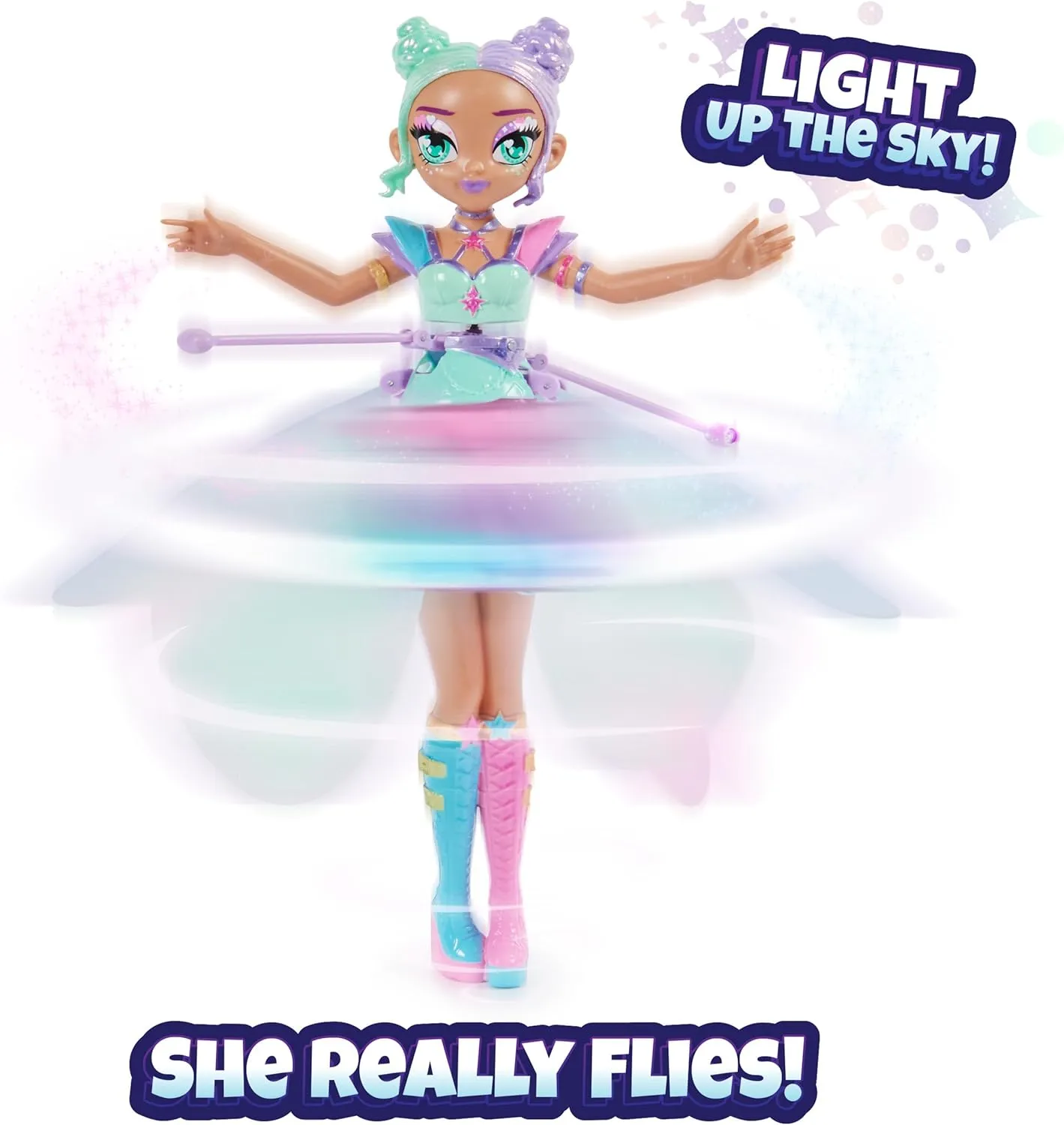 by Hatchimals, Pastel Kawaii Doll Magical Flying Toy with Lights (Packaging May Vary), Kids Toys for Girls and Boys Ages 5 and up