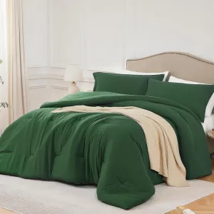 California King Comforter Set Emeraldgreen,3PCS Soft Lightweight Breathable Bedding Comforter Sets for All Season, Cal King(104''×96'' Comforter & 2 Pillowcases)