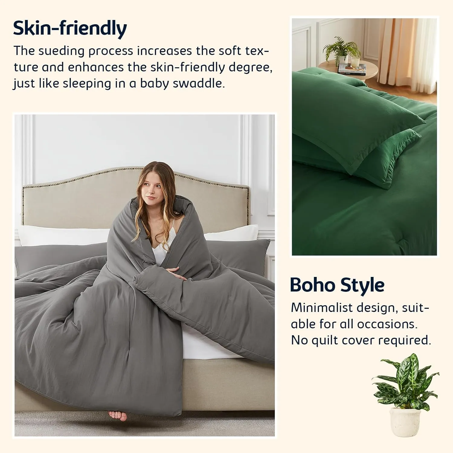 California King Comforter Set Emeraldgreen,3PCS Soft Lightweight Breathable Bedding Comforter Sets for All Season, Cal King(104''×96'' Comforter & 2 Pillowcases)