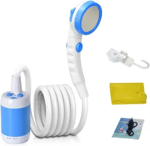 Camping Shower Portable Electric Shower Pump IPX7 Waterproof & 5000mAh Reable Battery Powered for Camping Hiking Backpacking Travel Beach Pet Watering