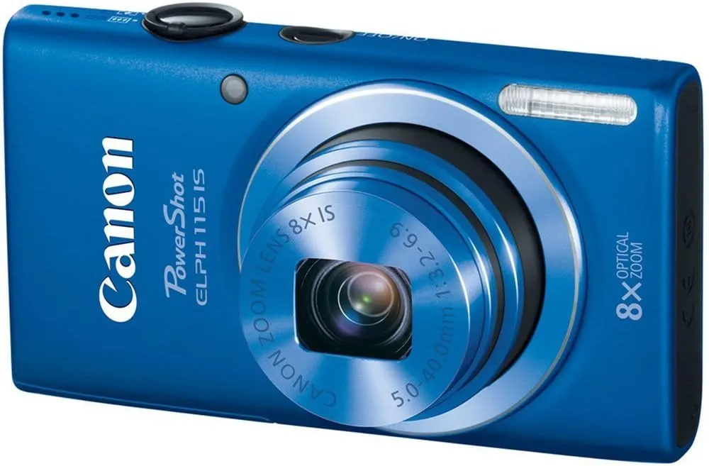 Canon PowerShot ELPH 115 is 16.0 MP Digital Camera with 8X Optical Zoom with a 28mm Wide-Angle Lens and 720p HD Video Recording (Blue)