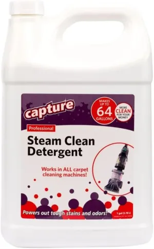Capture Professional Steam Clean Detergent for All Machines - Home, Car, Dogs & Cats Pet Carpet Cleaner Solution - Strength Odor Eliminator, Stains Spot Remover (1 Gallon)