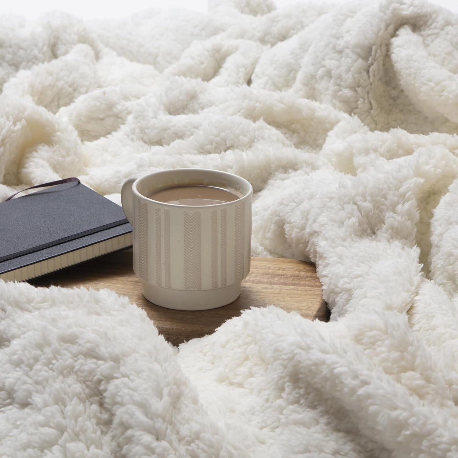 CARSTENS, INC. Ultra Premium Super Soft Plush Sherpa Fleece Oversized Throw Blanket 54" x 68", Black & White Buffalo Plaid