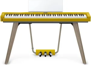 Casio Privia PX-S7000 Portable Digital Piano w/88 Hybrid Weighted Keys, 400 Tones, Touch Sensor Controls, Stand w/ 3 Pedals, Bluetooth, USB, AC Adapter, 32W Speakers, Harmonious Mustard (PX-S7000HM)
