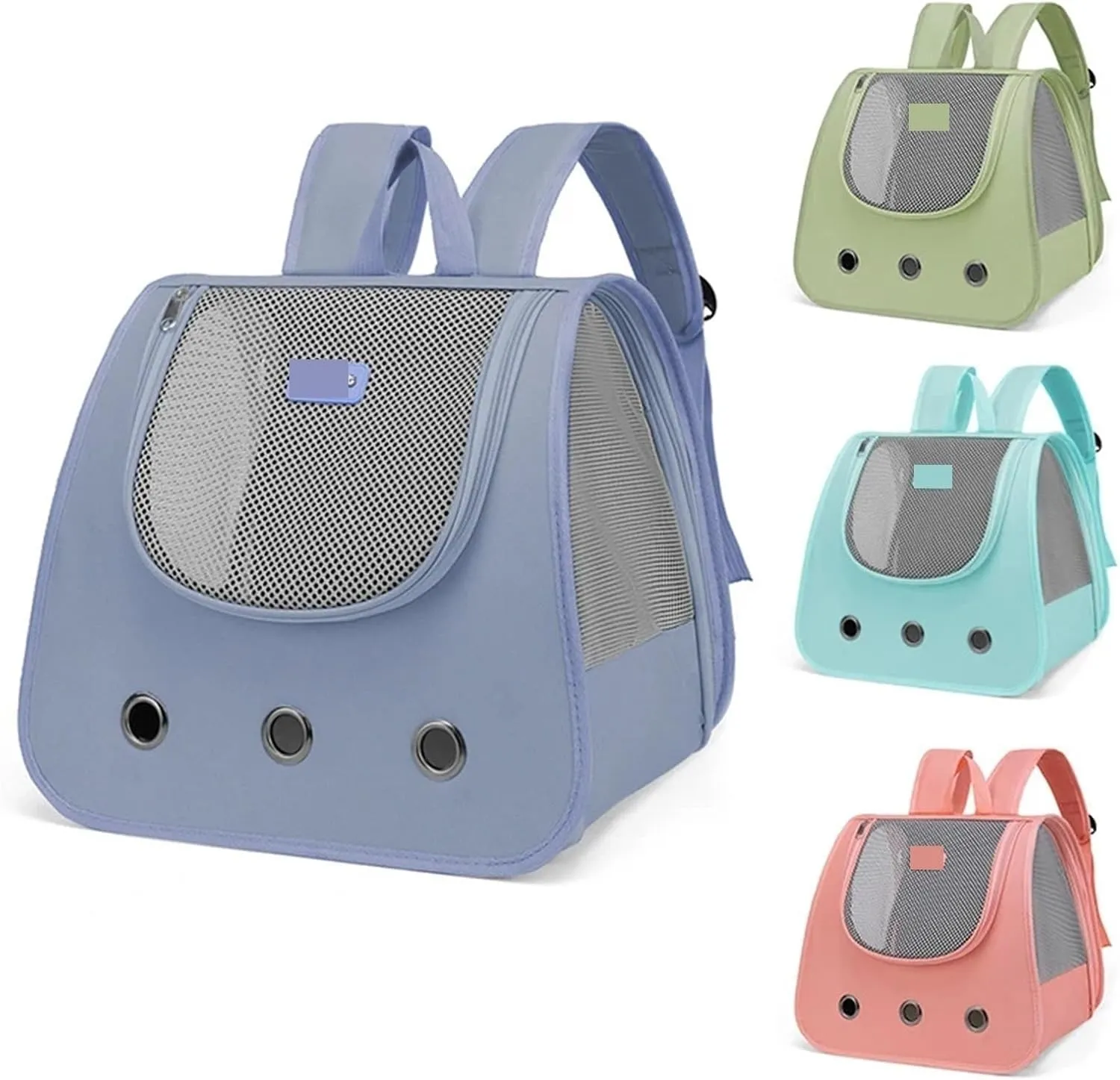 Cat Backpack Supplies Portable Breathable Double Shoulder cat Bag Foldable Puppy Backpack Fashionable and Expandable pet Bag(Haze Blue)