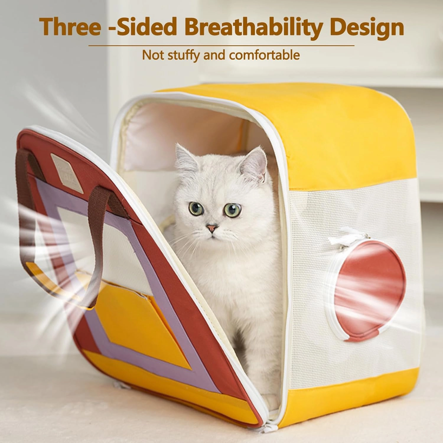 Cat Backpack, Fully Ventilated Mesh Dog Backpack, Cat Backpack for Travel, Hiking, Walking, Portable Pet Backpack(Purple)