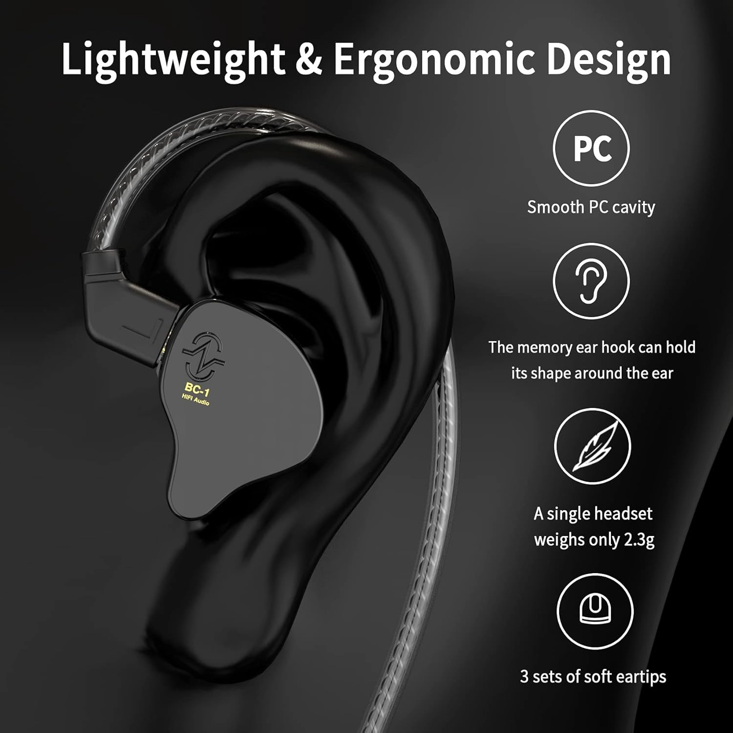 CCZ Melody inear Earphones Wired Gaming Earbuds 1DD 1BA Hybrid Drivers in-Ear Headphones iem Earbuds HIFI Bass with Ear fins, 4N OFC Cable for Drum, Studio, Editing, pc, Gaming (Green, without mic)