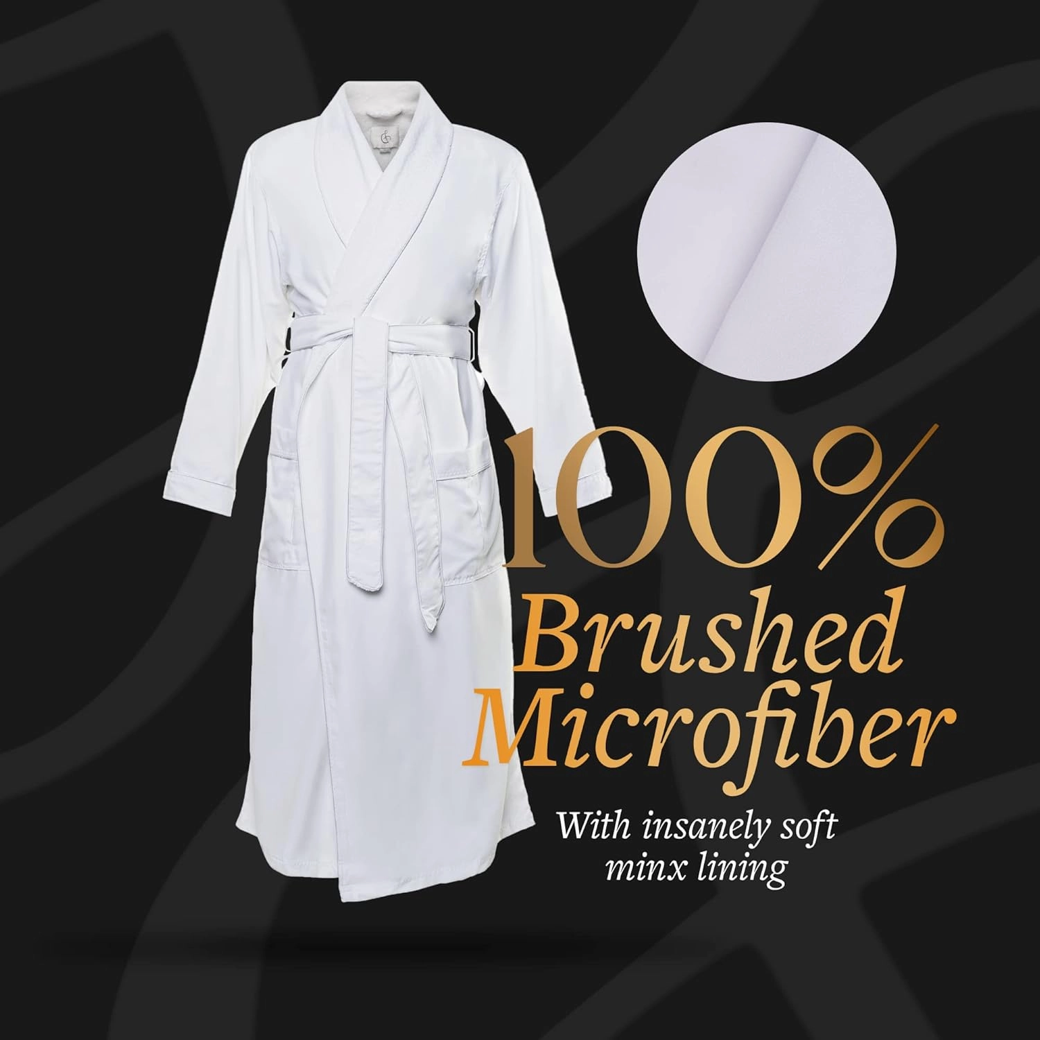 CHADSWORTH & HAIG Microfiber Plush Bath Robe with Minx Lining. Luxury Spa & Hotel Robe for Women & Men