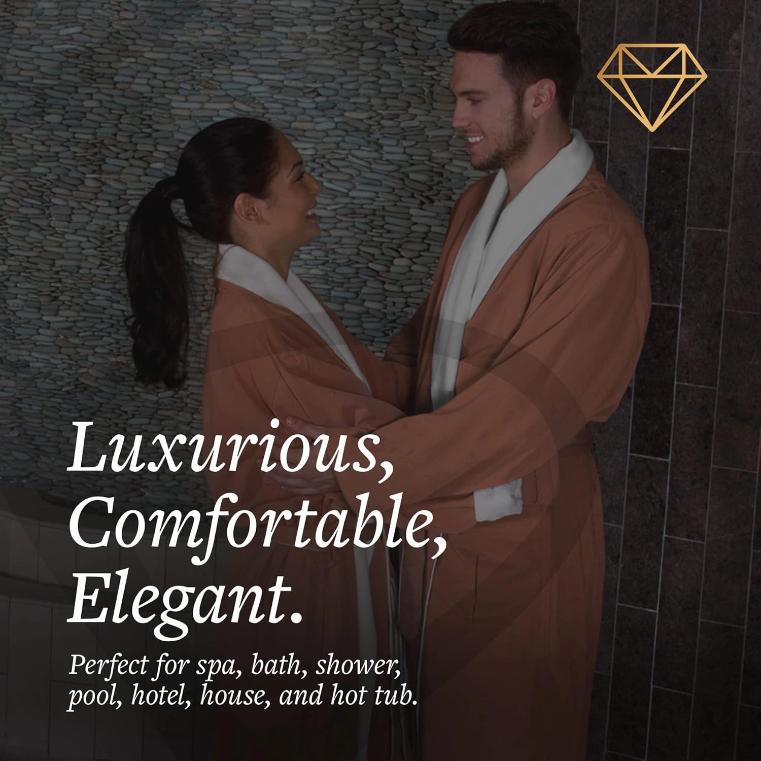 CHADSWORTH & HAIG Microfiber Plush Bath Robe with Minx Lining. Luxury Spa & Hotel Robe for Women & Men