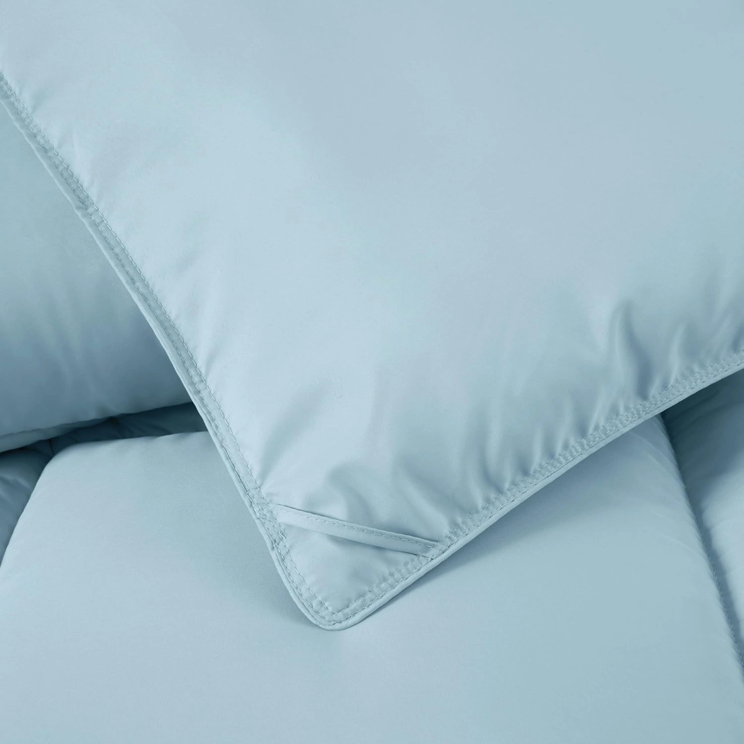 Chezmoi Collection All Season King Size Down Alternative Comforter - Plush Microfiber Fill - Box Stitch Quilted - Duvet Insert with Corner Tabs (Cal King/King, Chambray Blue)