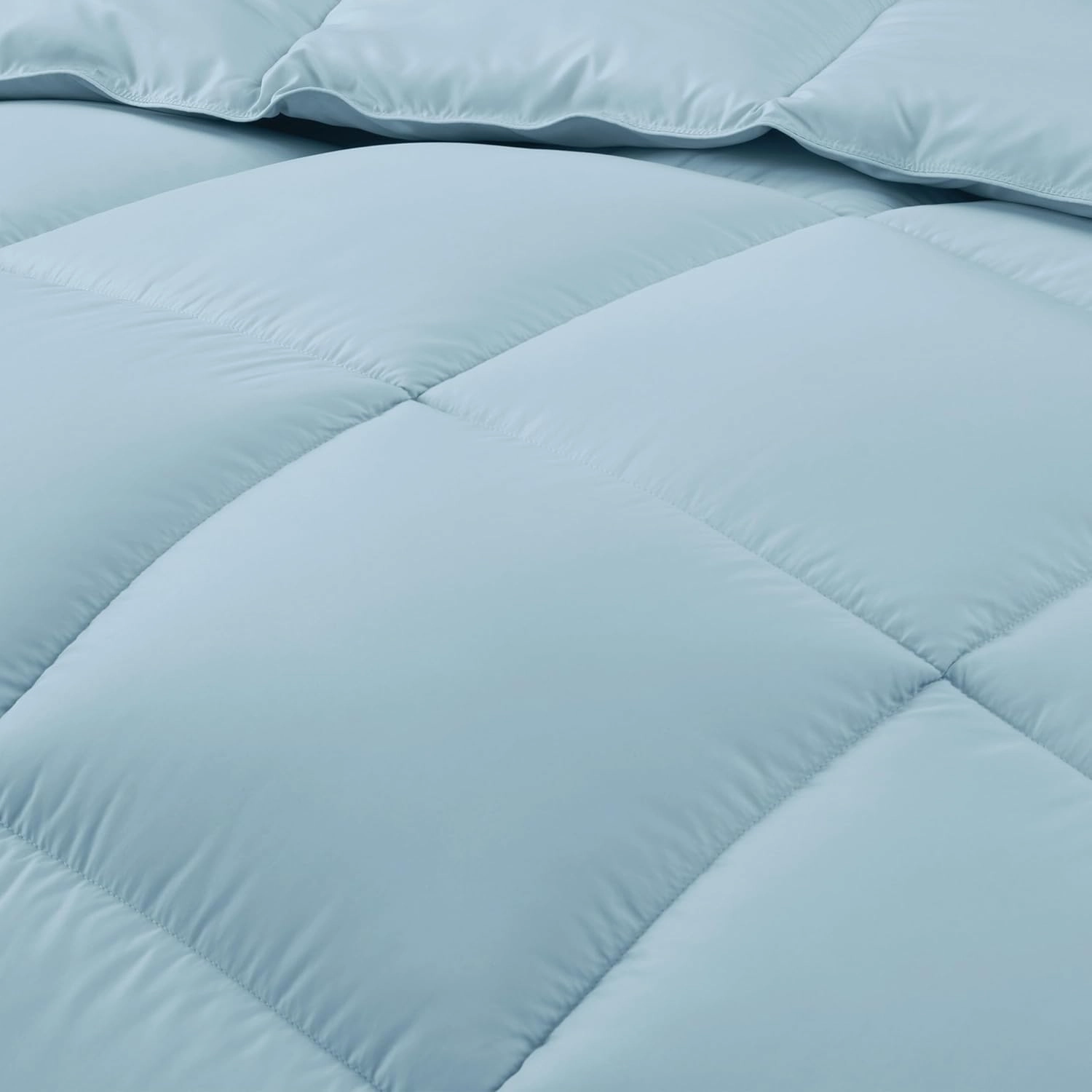 Chezmoi Collection All Season Oversized King Size Down Alternative Comforter - Plush Microfiber Fill - Box Stitch Quilted - Duvet Insert with Corner Tabs (Oversized King, Chambray Blue)