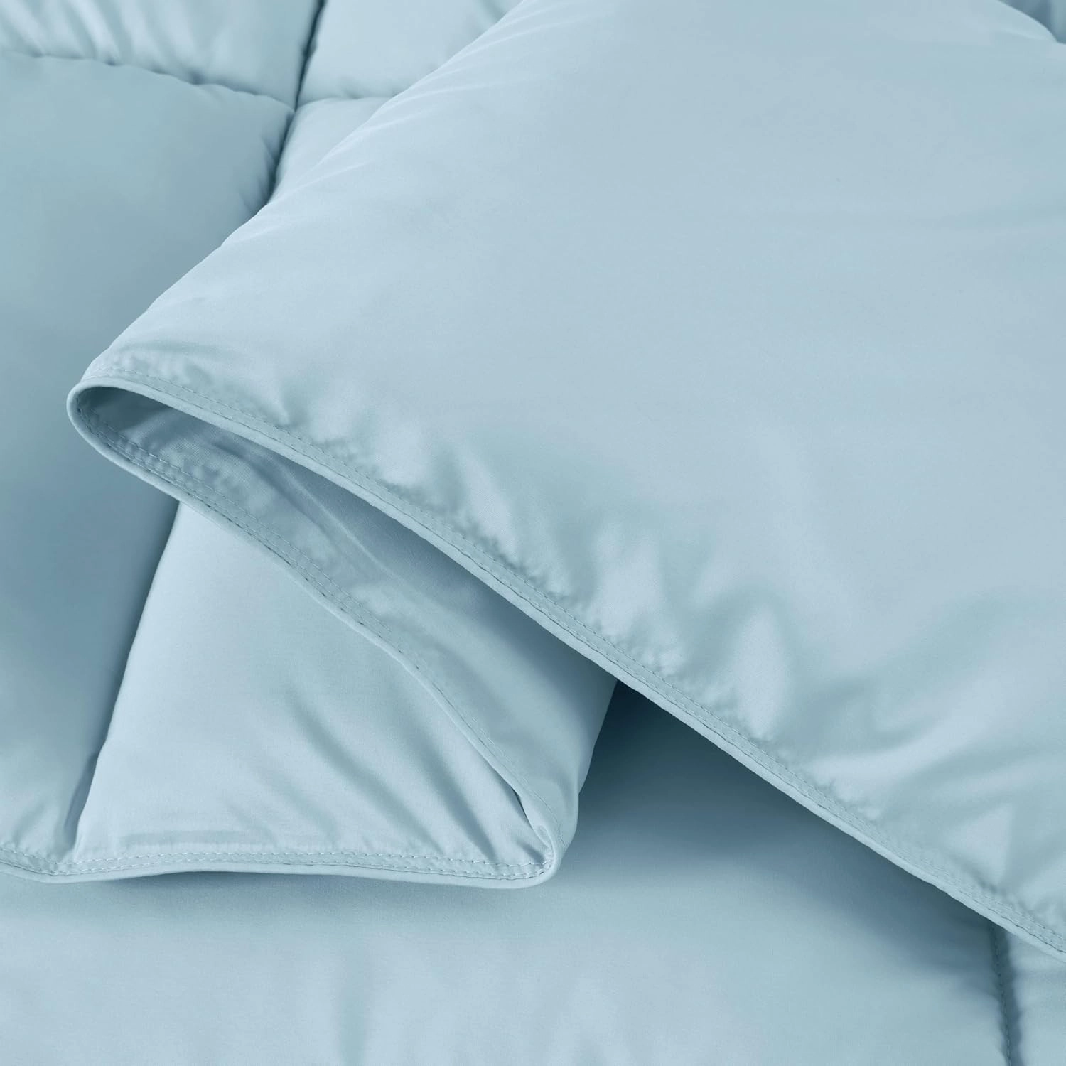 Chezmoi Collection All Season Oversized King Size Down Alternative Comforter - Plush Microfiber Fill - Box Stitch Quilted - Duvet Insert with Corner Tabs (Oversized King, Chambray Blue)