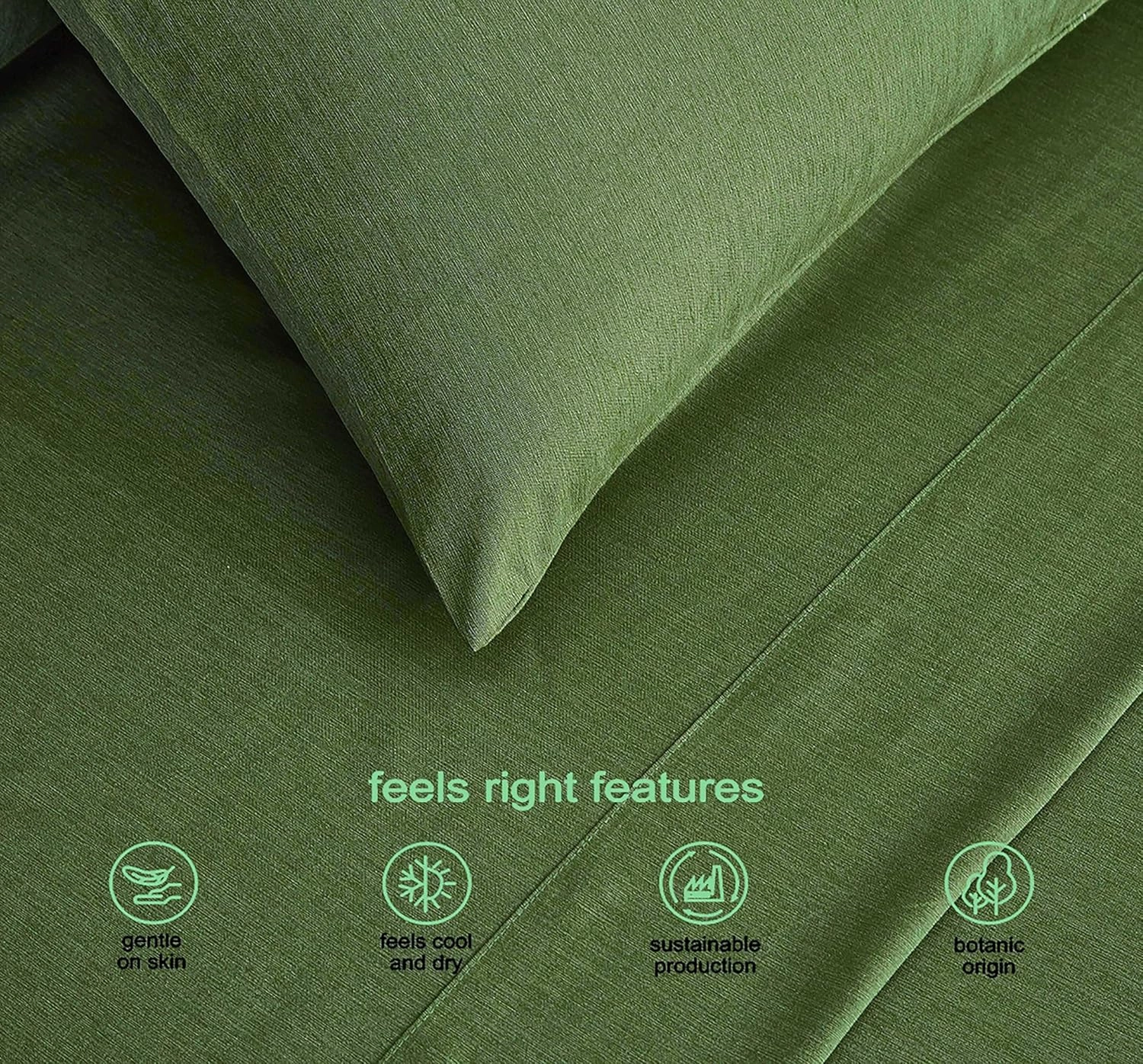 Chezmoi Collection Charisma Tencel Modal Blend Bed Sheets Queen Size 4-Piece Sheet Set Forest Green - Soft and Cozy Lightweight Breathable 15" Deep Pocket Cooling Sheets