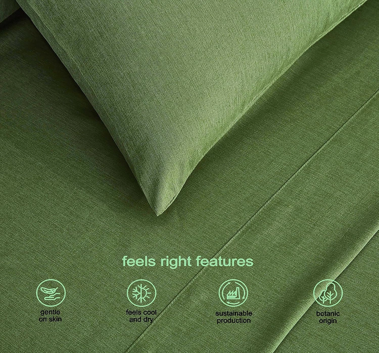 Chezmoi Collection Charisma Tencel Modal Blend Bed Sheets Queen Size 4-Piece Sheet Set Forest Green - Soft and Cozy Lightweight Breathable 15" Deep Pocket Cooling Sheets