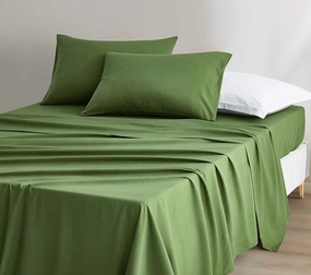 Chezmoi Collection Charisma Tencel Modal Blend Bed Sheets Queen Size 4-Piece Sheet Set Forest Green - Soft and Cozy Lightweight Breathable 15" Deep Pocket Cooling Sheets