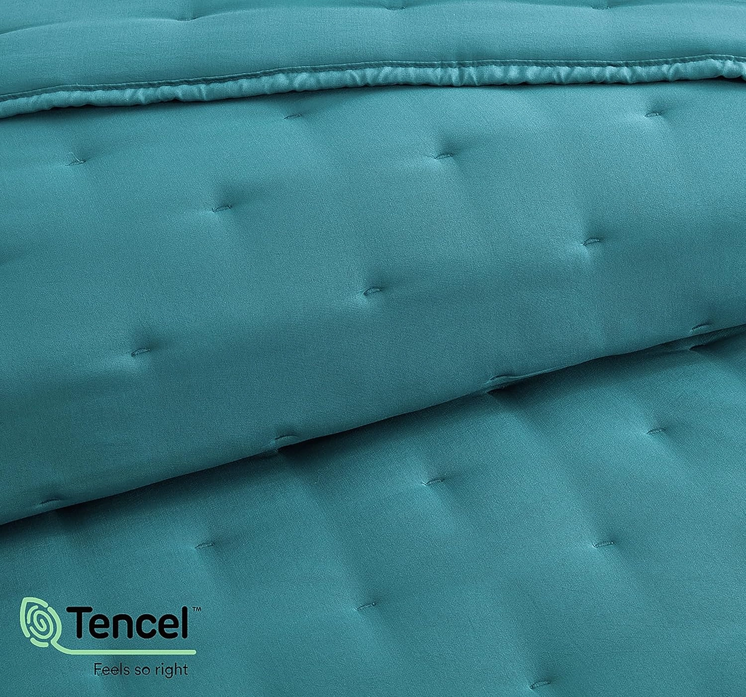 Chezmoi Collection Tencel Modal Blend Quilt Set Queen Size, Teal - Lightweight Soft Bedspread Crescent Stitched Quilt for All Seasons