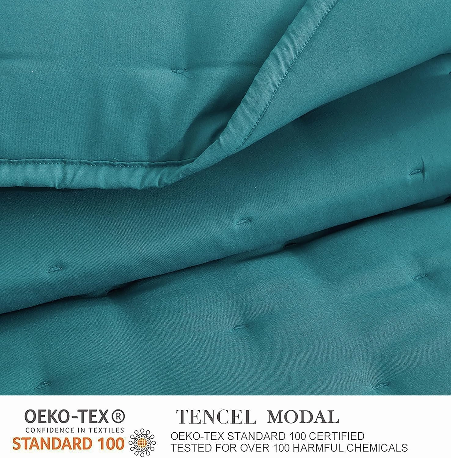 Chezmoi Collection Tencel Modal Blend Quilt Set Queen Size, Teal - Lightweight Soft Bedspread Crescent Stitched Quilt for All Seasons