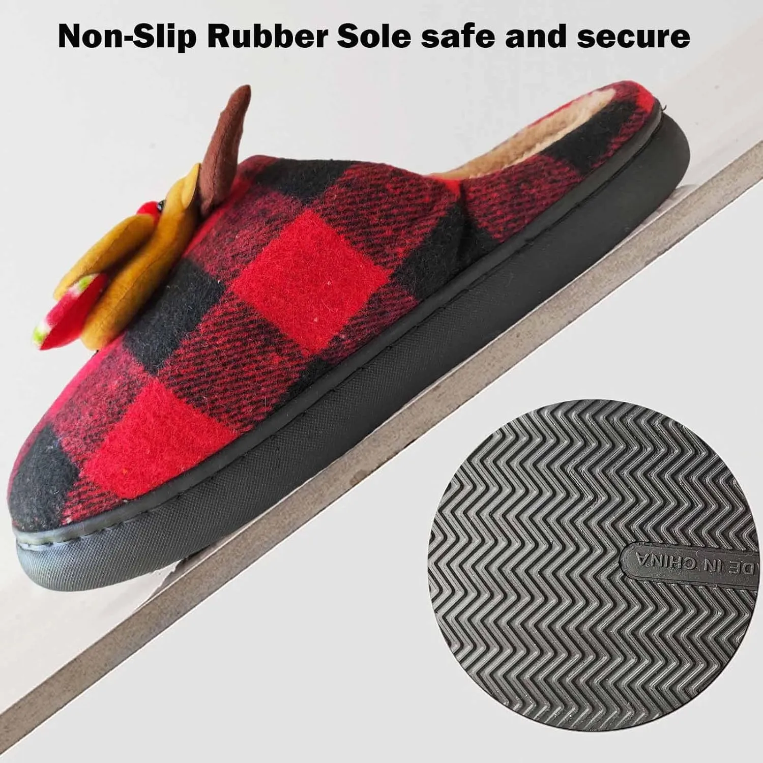 Christmas Slippers For Women Men Checkered Slippers Men's Cozy House Slippers With a Classic Plaid Pattern In Red And Black For Christmas Indoor Outdoor