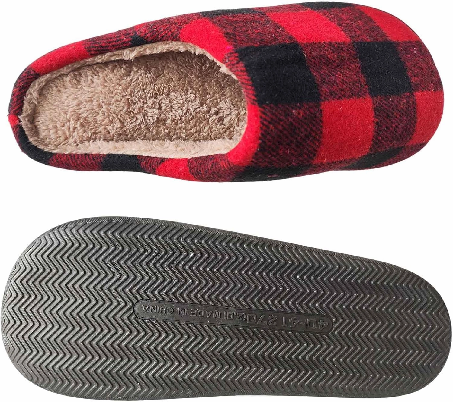 Christmas Slippers For Women Men Checkered Slippers Men's Cozy House Slippers With a Classic Plaid Pattern In Red And Black For Christmas Indoor Outdoor