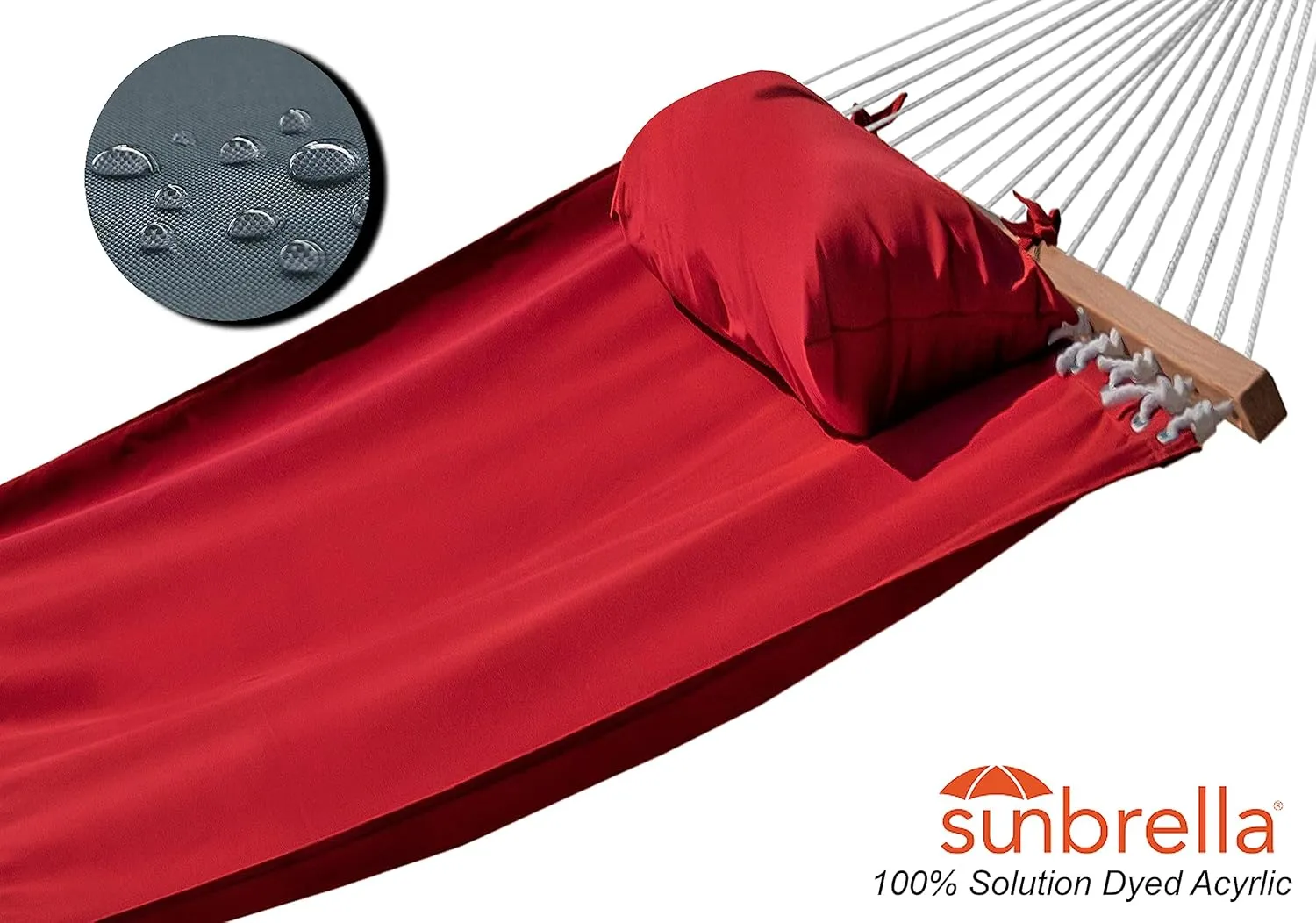 Classic All-Weather Outdoor Hammock with Pillow Sunbrella® Fabric Deluxe Size (Canvas Jockey Red (#5403-0000))