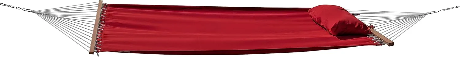 Classic All-Weather Outdoor Hammock with Pillow Sunbrella® Fabric Deluxe Size (Canvas Jockey Red (#5403-0000))