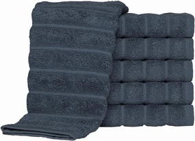 Classic Turkish Towels CTT Luxurious 100% Turkish Cotton Washcloths 6 Pack, Highly Absorbent & Quick Dry, Face Towels Wash Cloths for Hotel, Spa & Gym | 13"x13" (Blue)