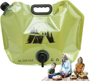 Collapsible Water Storage Carrier - 1.9 Gallon Portable Water Container with Spigot,Camping Water Bag for Outdoors Hiking Backpack Survival Kit (2PCS)