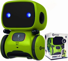 Contixo R1 Robot Toys for Kids, Lime Interactive Smart Robots with Voice Control Talking Dancing Learning Compact Educational Portable Toy for Boys Girls Toddlers Age 3-8 Years Old Birthday Gifts