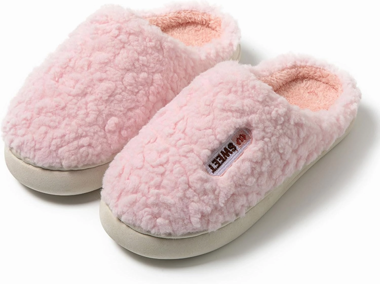 Couples Autumn and Winter Indoor Home Plush Warm Couple Comfortable Soft Soled Plush Cotton Shoes Anti Slip Thick Soled Slippers for Girls and Women Made of Plush