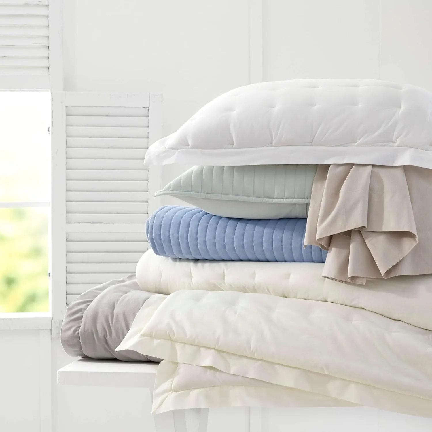 Cozy Cotton Natural Sheet Set, Queen Size, Neutral Solid Pattern
