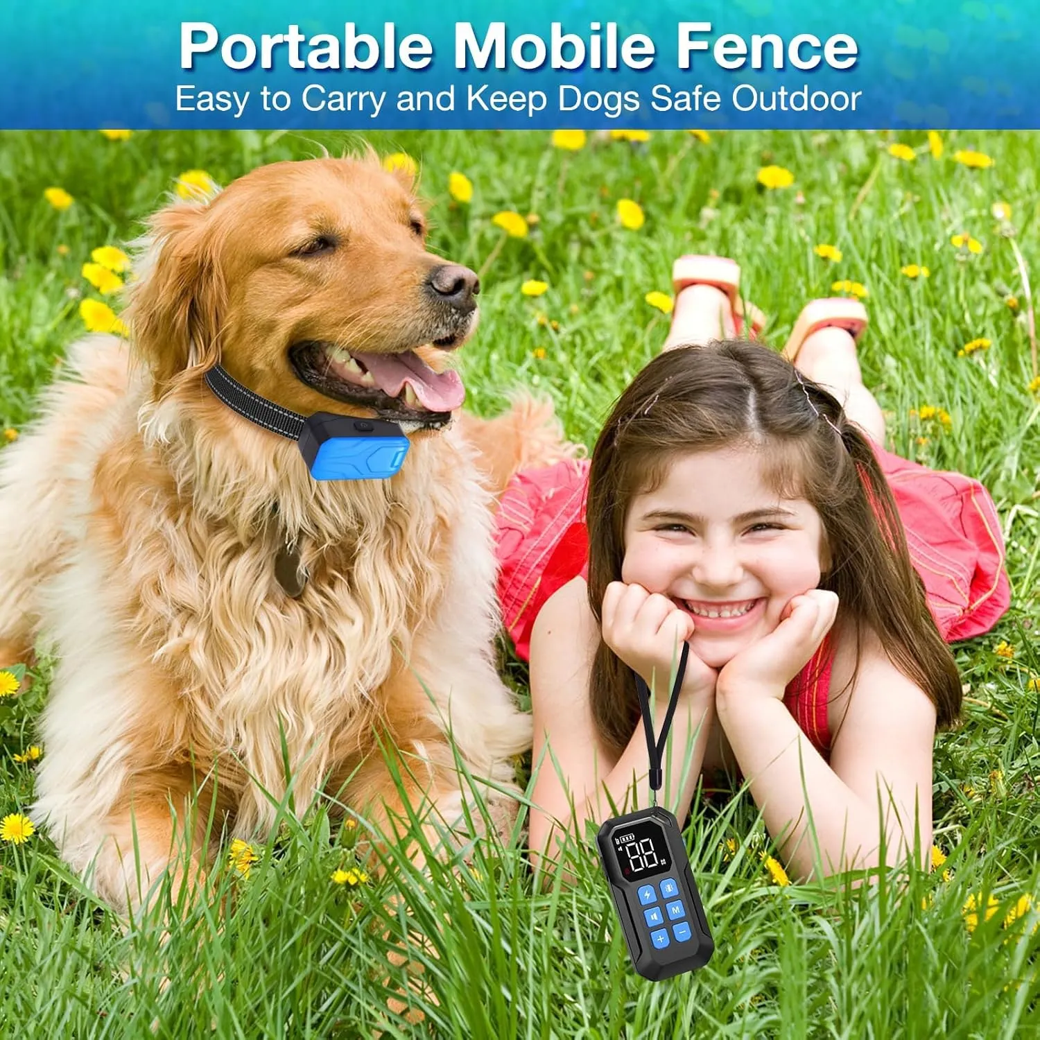 CPPSLEE Wireless Fence for Dogs, Electric Dog Fence, Wireless Dog Fence, Electric Fence for Dogs, 2 in 1 Wireless Dog Fence System and with Waterproof Dog Training Collar