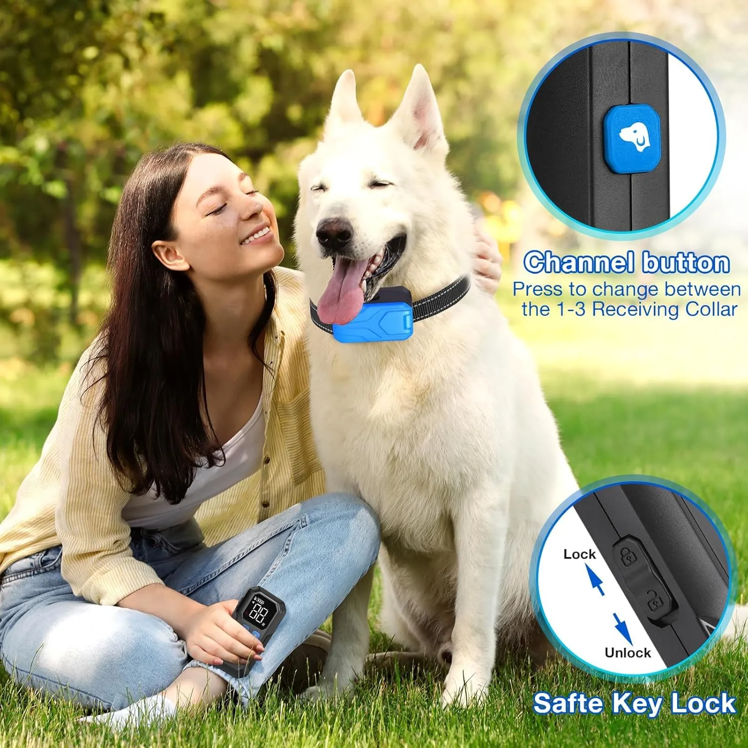 CPPSLEE Wireless Fence for Dogs, Electric Dog Fence, Wireless Dog Fence, Electric Fence for Dogs, 2 in 1 Wireless Dog Fence System and with Waterproof Dog Training Collar