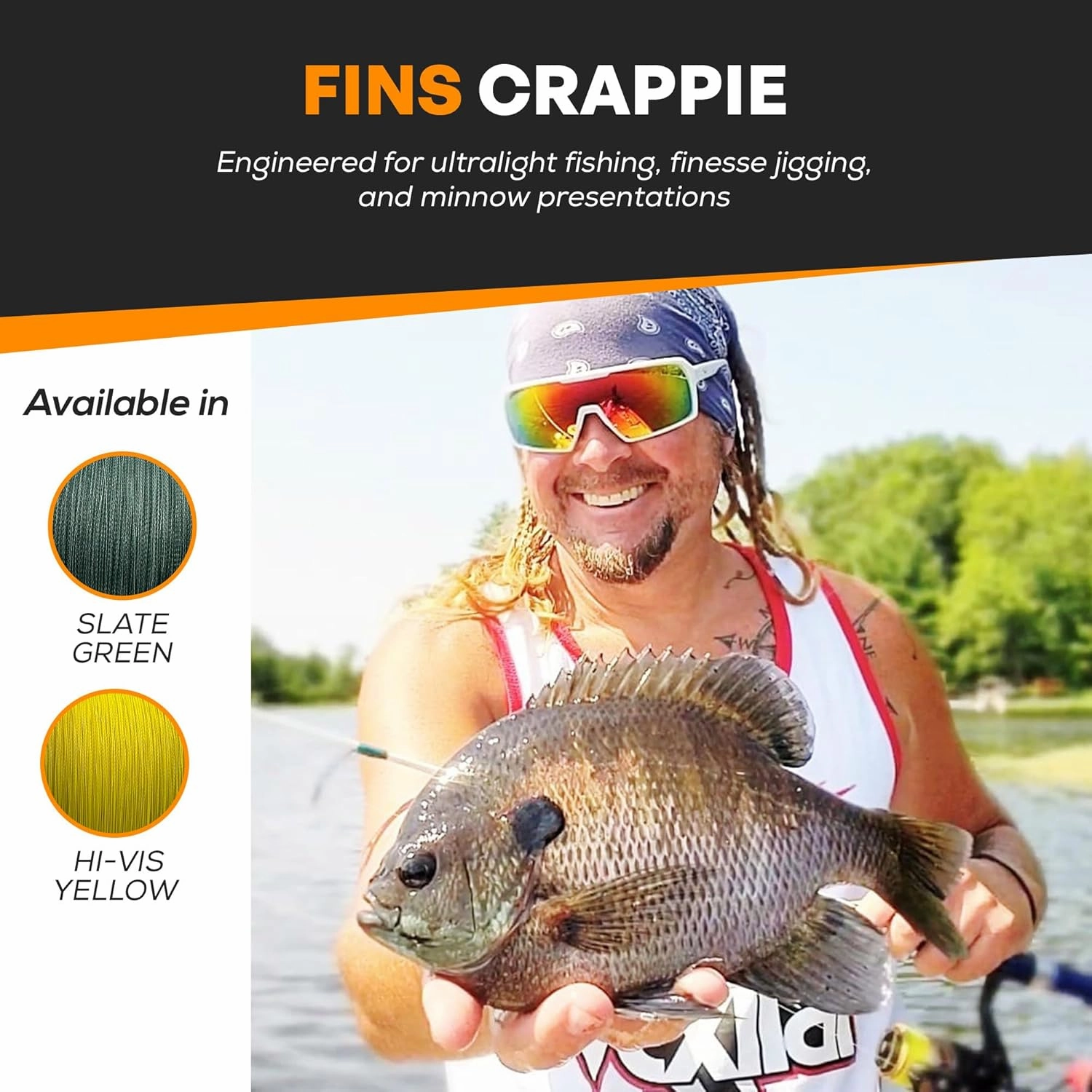 Crappie Braid - Ultra-Strong, Thin Diameter Braided Fishing Line Reels for Crappie, Perch & Sunfish