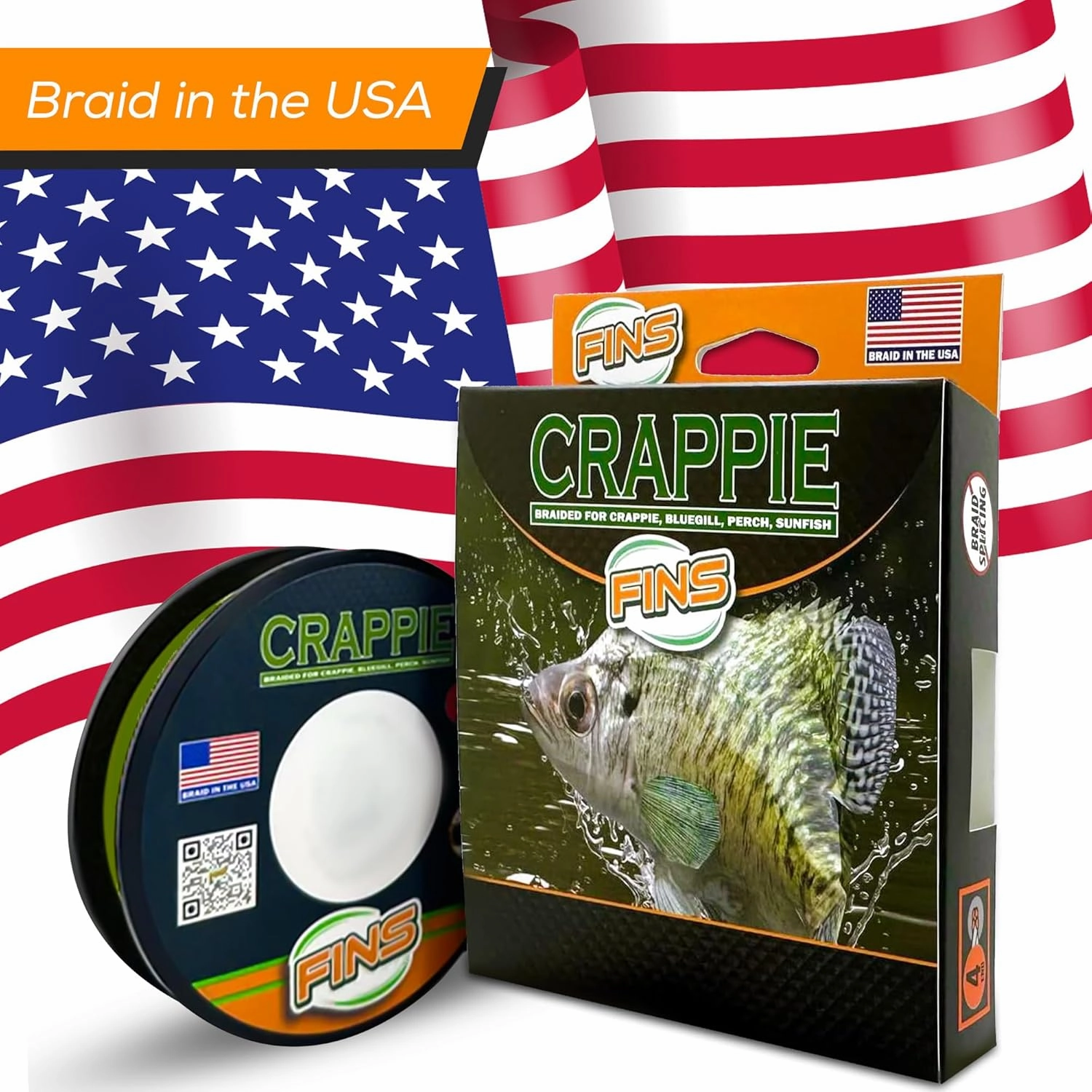 Crappie Braid - Ultra-Strong, Thin Diameter Braided Fishing Line Reels for Crappie, Perch & Sunfish