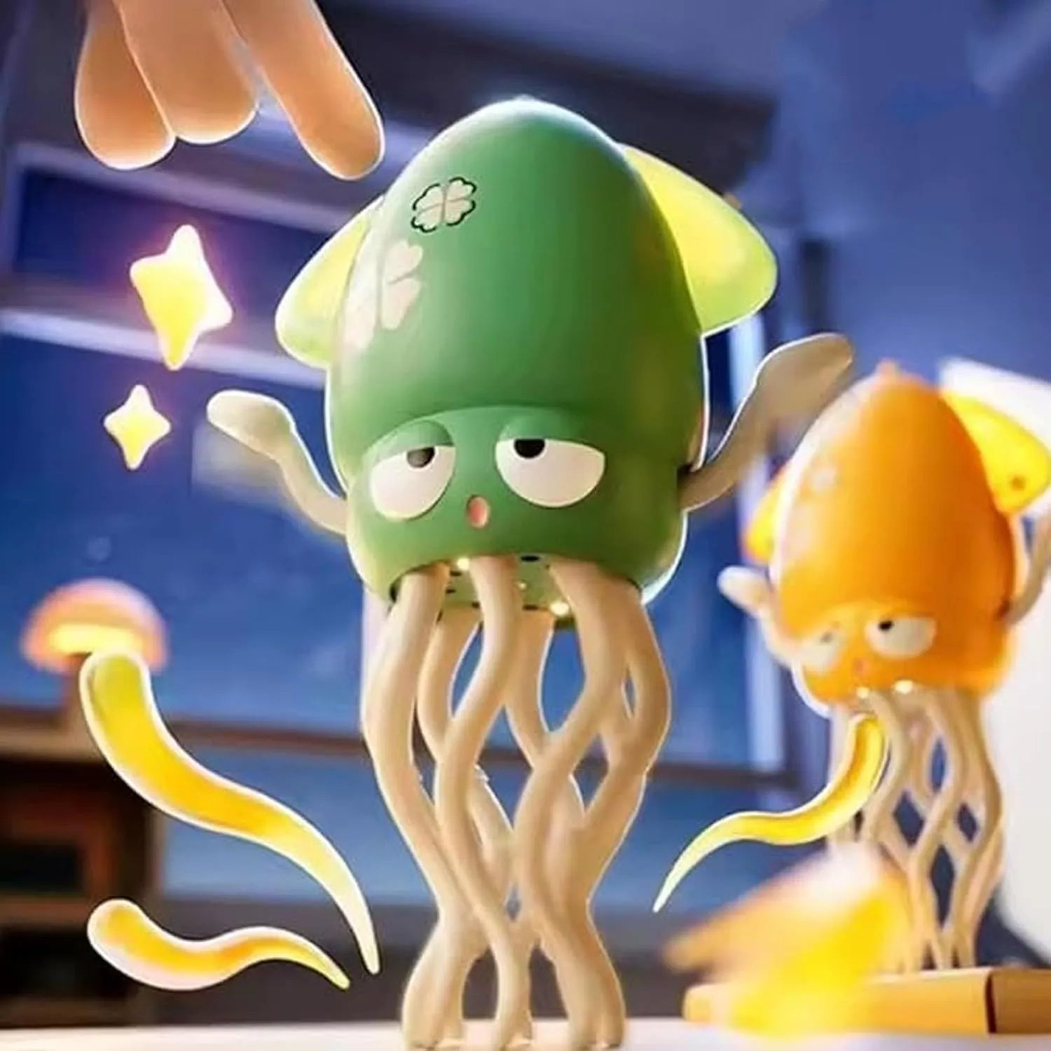Crawling Octopus Toy, Smart Tentacle Explorer, Electronic Tummy Time Electric Octopus Toy, Magic Magical Dancing Squid Toys, Wiggly Wonder Octopus, Auto-Avoid Music Dancing (Green-Set)