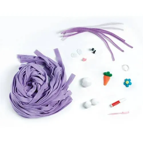 Creativity for Kids Finger Looping Bunny Craft Kit - Learn to Finger Knit for Kids - Make your own Plush Bunny Toy