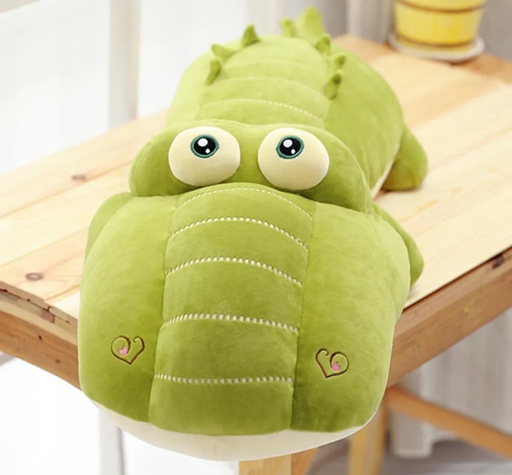 Crocodile Plush Toy Stuffed Animal 26 Inch Green Large Giant Alligator Animal Stuffed Plushies Super Soft Cute Cuddly Pillow Cushion Stuff Dolls Xmas Gift for Children Kids Boys Girls, 26Inches