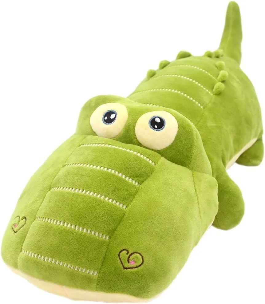 Crocodile Plush Toy Stuffed Animal 26 Inch Green Large Giant Alligator Animal Stuffed Plushies Super Soft Cute Cuddly Pillow Cushion Stuff Dolls Xmas Gift for Children Kids Boys Girls, 26Inches