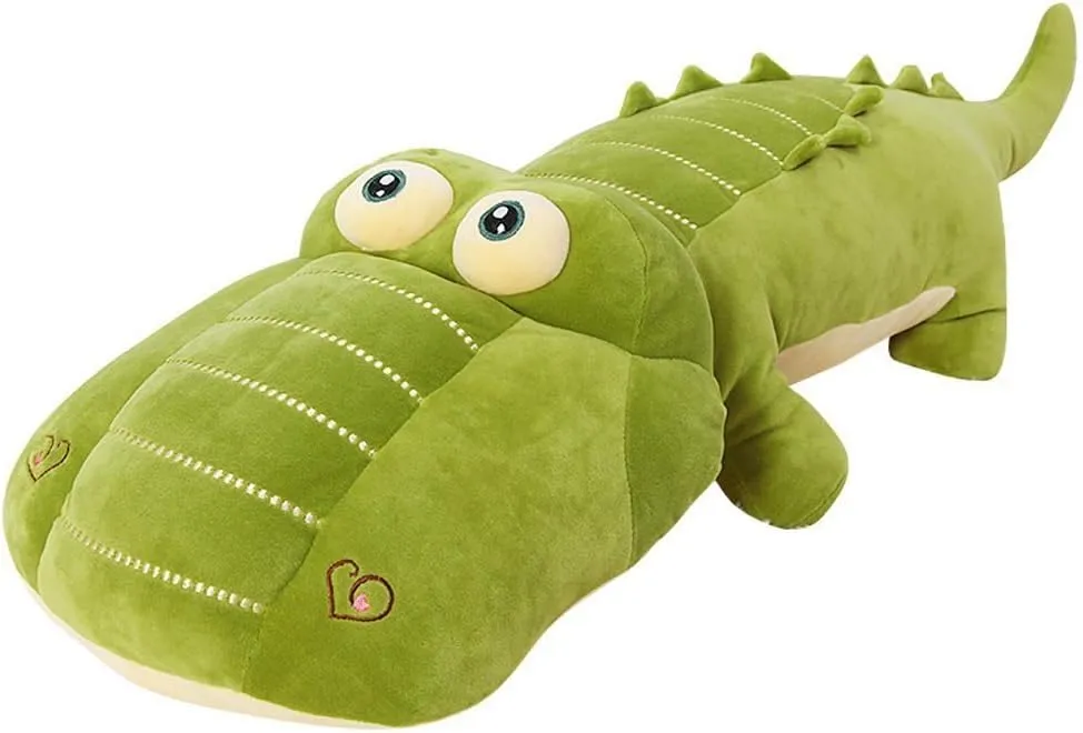 Crocodile Plush Toy Stuffed Animal 26 Inch Green Large Giant Alligator Animal Stuffed Plushies Super Soft Cute Cuddly Pillow Cushion Stuff Dolls Xmas Gift for Children Kids Boys Girls, 26Inches