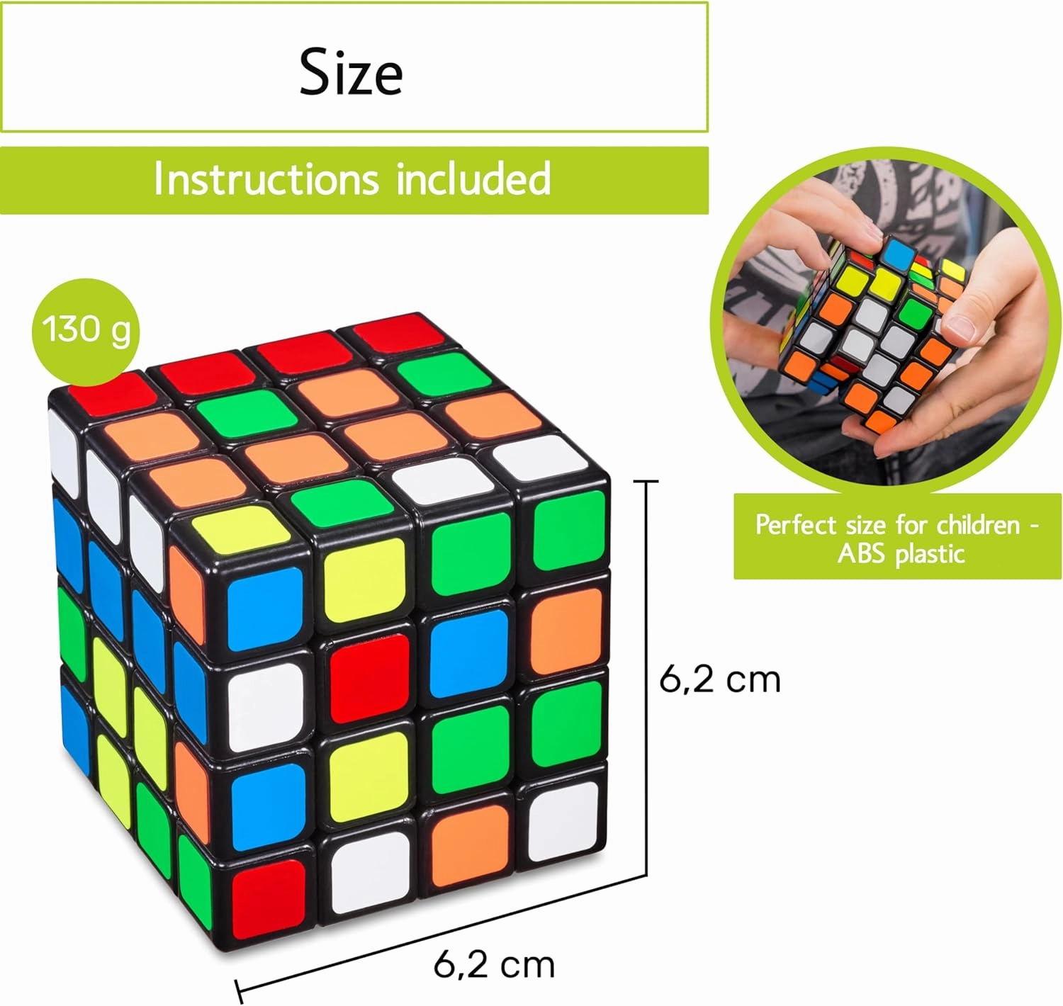 CUBIDI® Original Magic Cube 4x4 - Challenging Brain Teaser Fidget Toy for Beginners and Advanced Players - Fast Speed Cube Optimized for Smooth Spinning