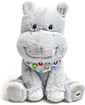 Cuddle Barn - Alphabet Hudson | Animated Singing Hippo Stuffed Animal Plush Toy Wiggles Ears to ABC Song and Ten Little Elephants, 11 inches