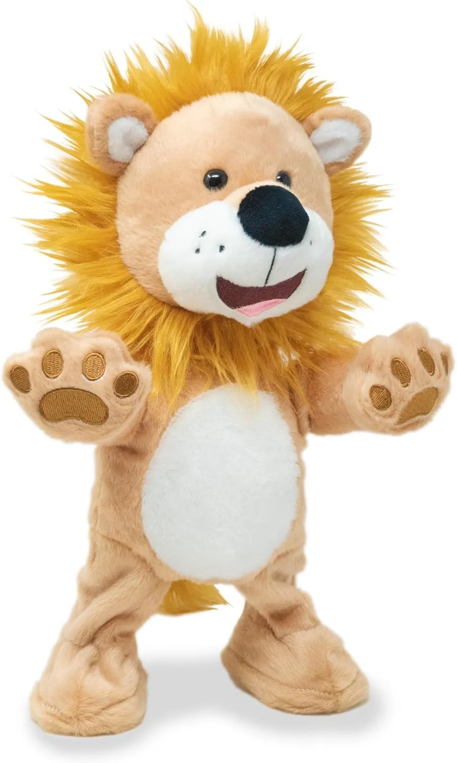 Cuddle Barn Let Loose Lenny - Animated Musical Groovy Stuffed Lion Animal Plush Toy Dances to Lively Song Shout, 14 Inches
