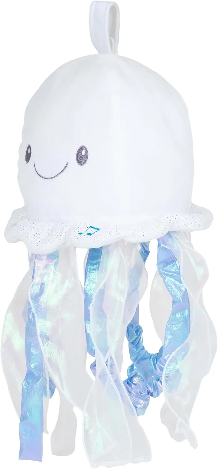Cuddle Barn - LullaBabies Glimmer The Jellyfish Animated Musical Stuffed Animal Fish Plush Toy for Babies with Night Light Glow, Volume Control, 12 inches