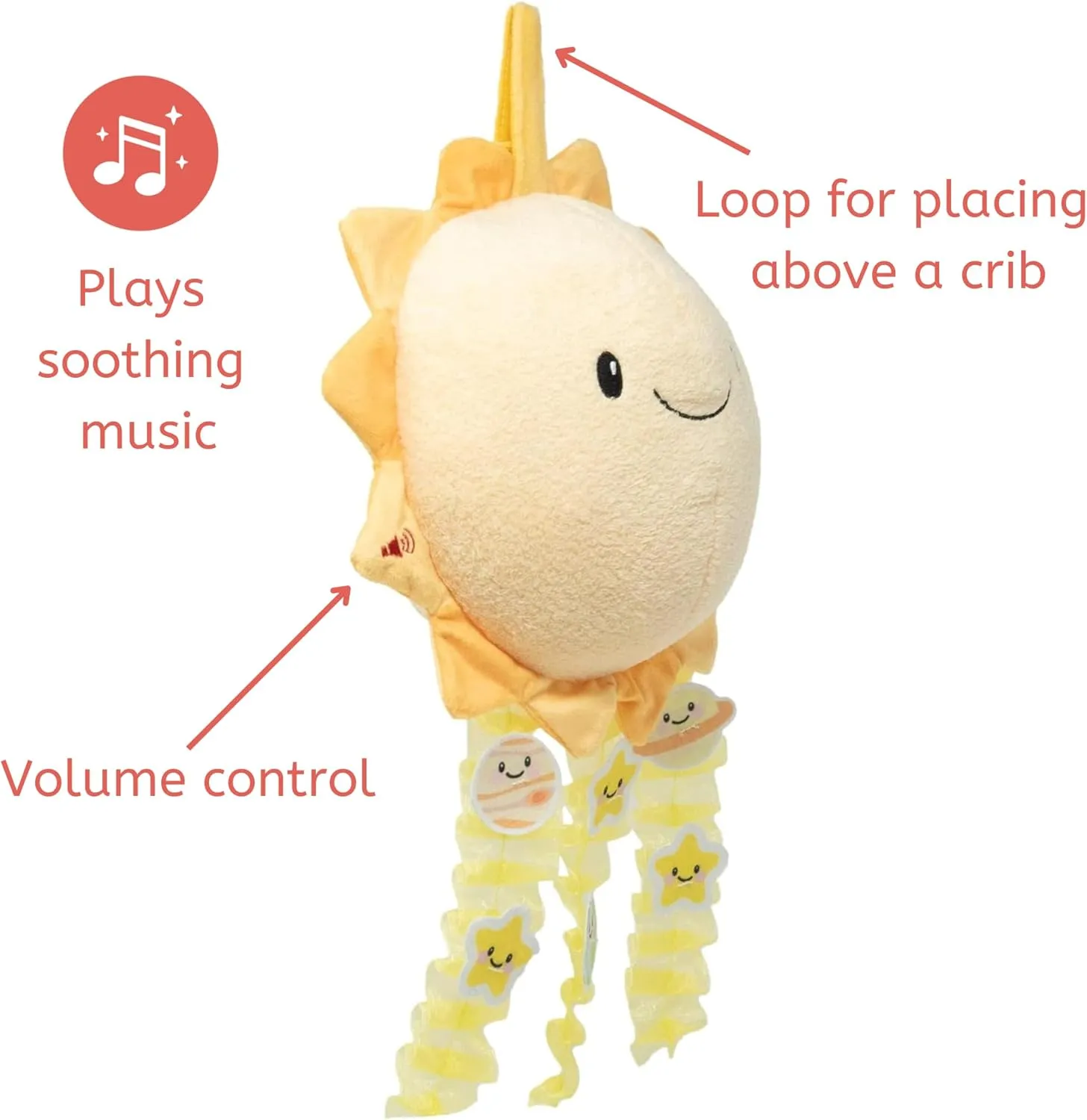 Cuddle Barn - Sunny | Animated Musical Stuffed Animal Plush Toy for Babies with Night Light Glow, Volume Control, 12 inches