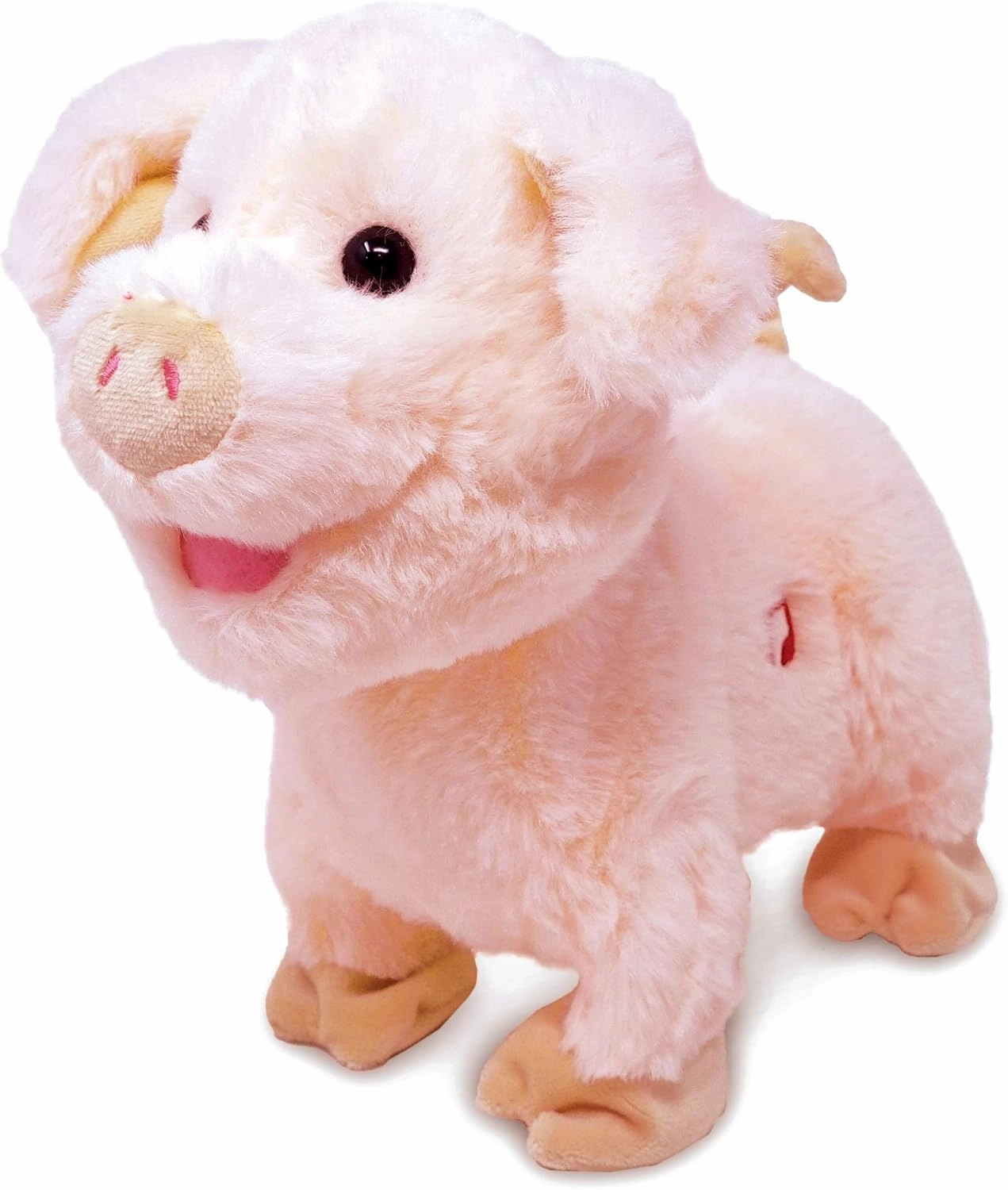 Cuddle Barn - Barnyard Buddies Pig | Animated Piggy Stuffed Farm Animal Plush Toy | Walks and Plays Song Farmer in The Dell, 8 Inches