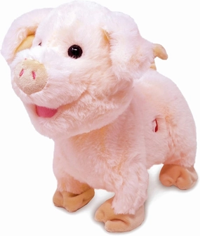 Cuddle Barn - Barnyard Buddies Pig | Animated Piggy Stuffed Farm Animal Plush Toy | Walks and Plays Song Farmer in The Dell, 8 Inches