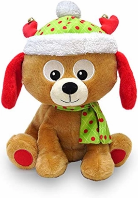 Cuddle Barn | Round and Round Walter 10" Animated Christmas Stuffed Animal Plush Toy | Fun Puppy Dog Dances in a Circle | Plays Jingle Bell Rock