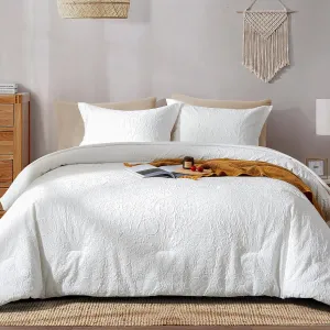 Cupocupa King Size Comforter Set; Bed in A Bag 7 Pieces Comforter Sets; Ultra-Soft Lightweight King Comforter; Floral Bedding Set for All Seasons