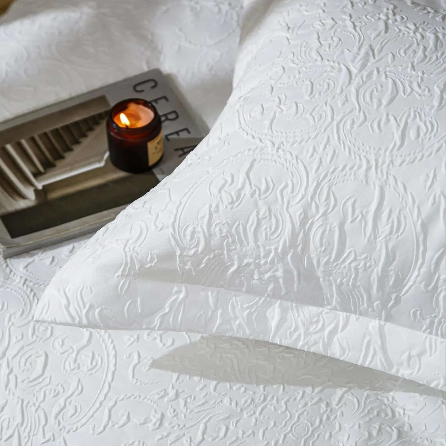 Cupocupa King Size Comforter Set; Bed in A Bag 7 Pieces Comforter Sets; Ultra-Soft Lightweight King Comforter; Floral Bedding Set for All Seasons