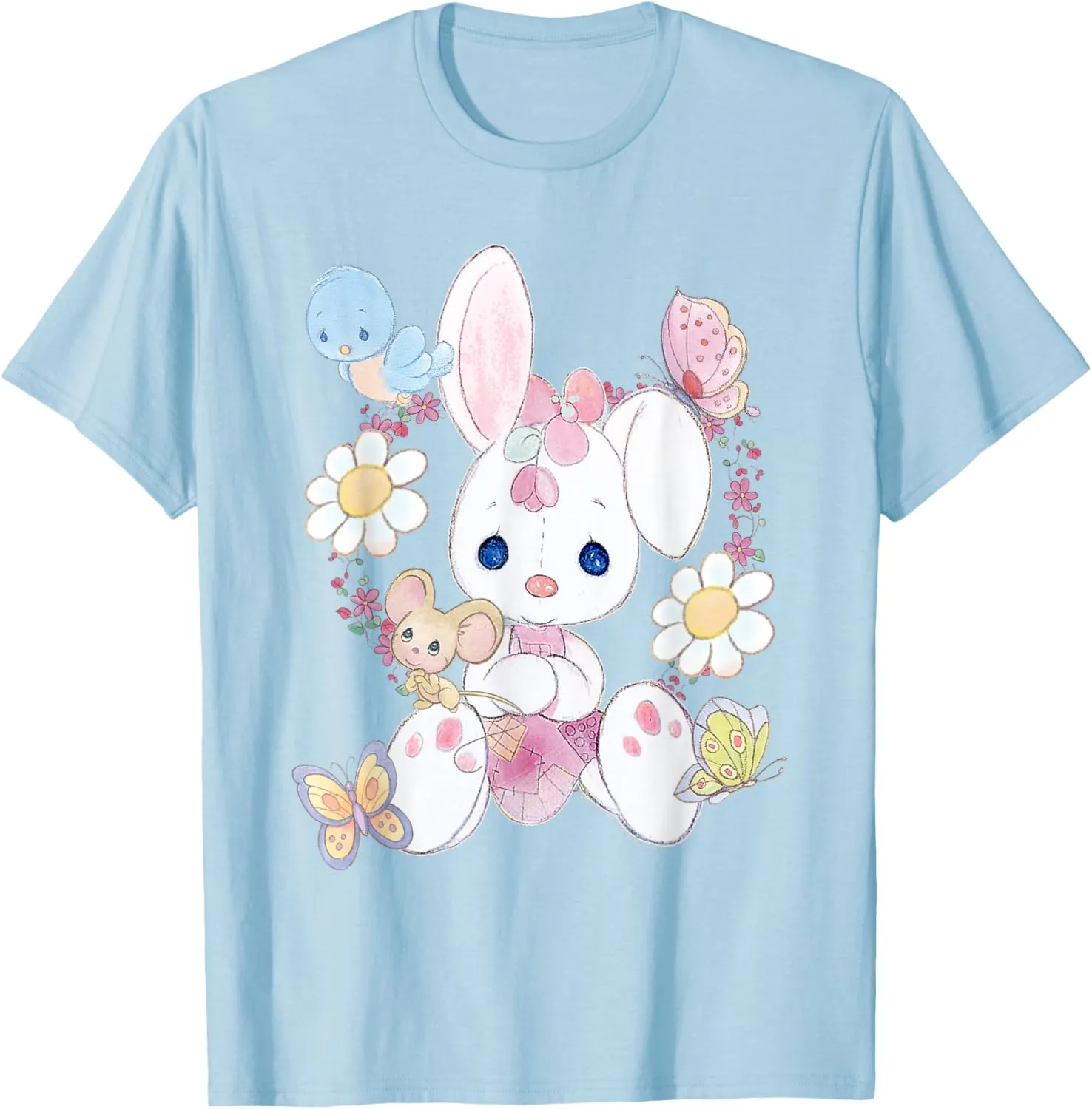 Cute Bunny Rabbit with Flowers T-Shirt